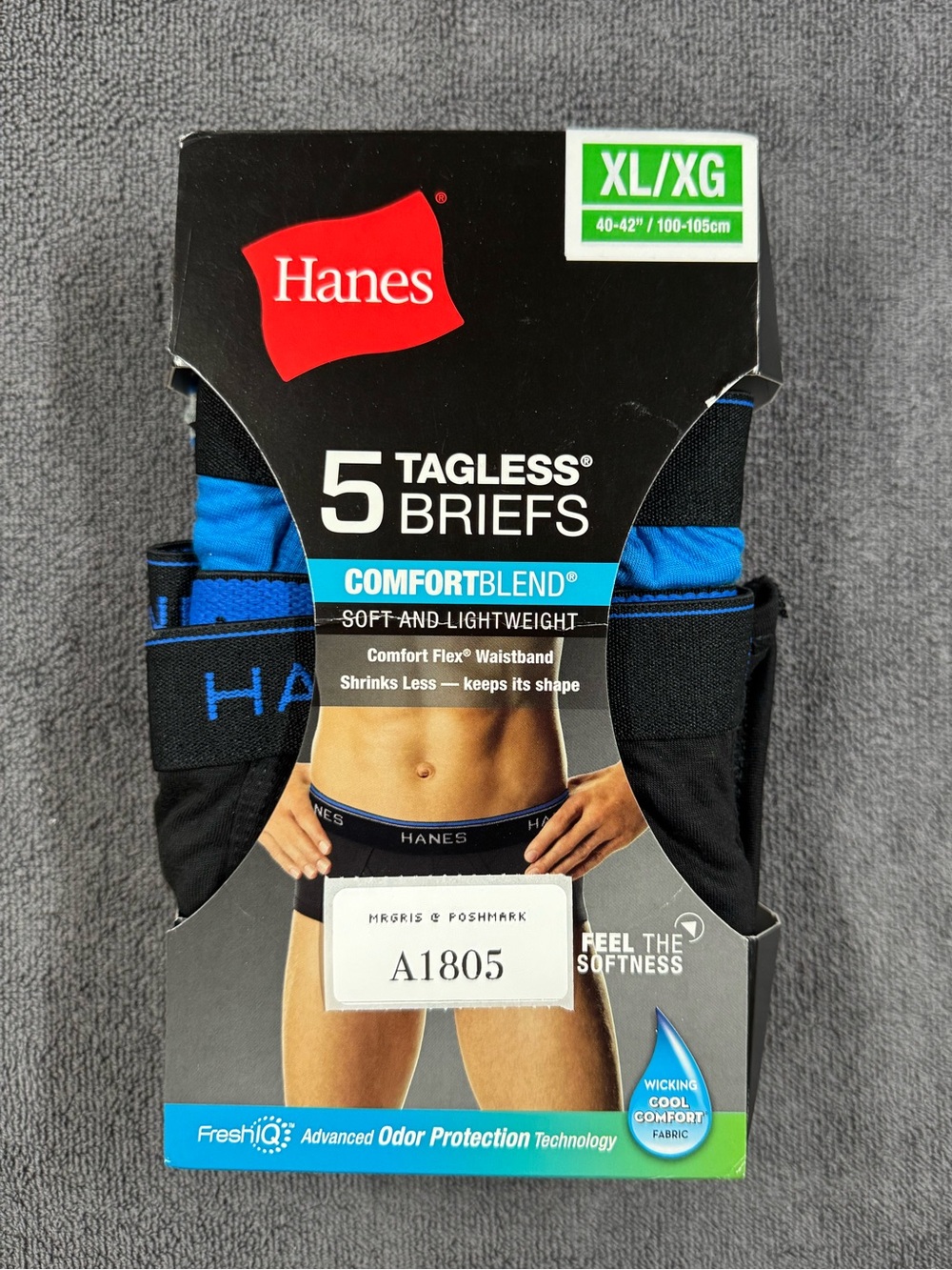 Four men's Hanes tagless fashion briefs - Picture 4 of 4